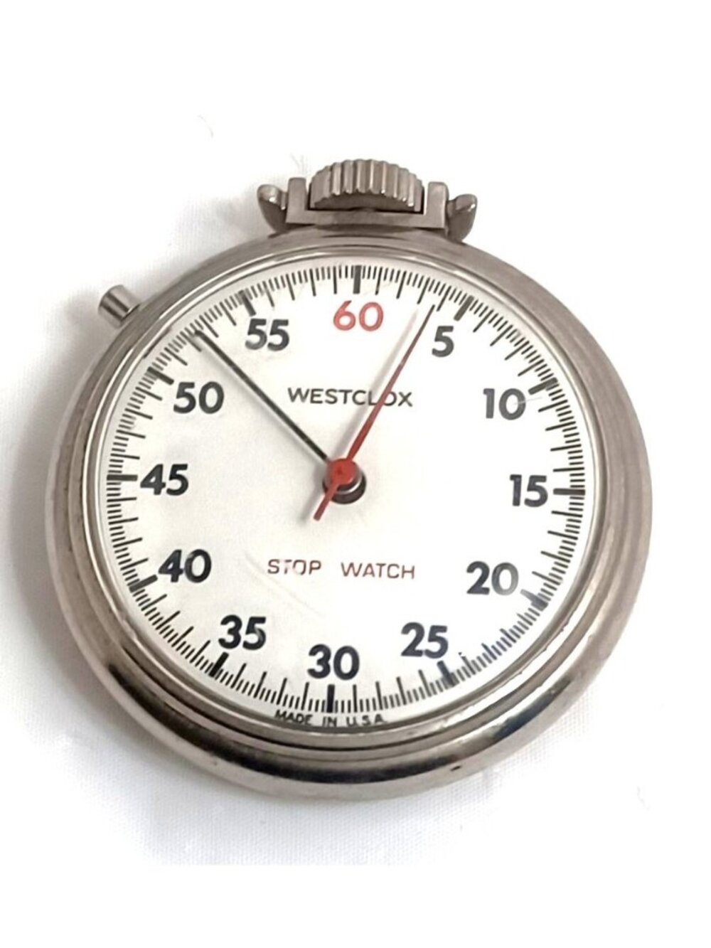 Vintage Westclox Pocket Stop Watch Mechanical Wind Up Stopwatch Made in USA
